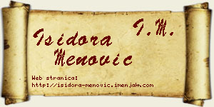 Isidora Menović vizit kartica